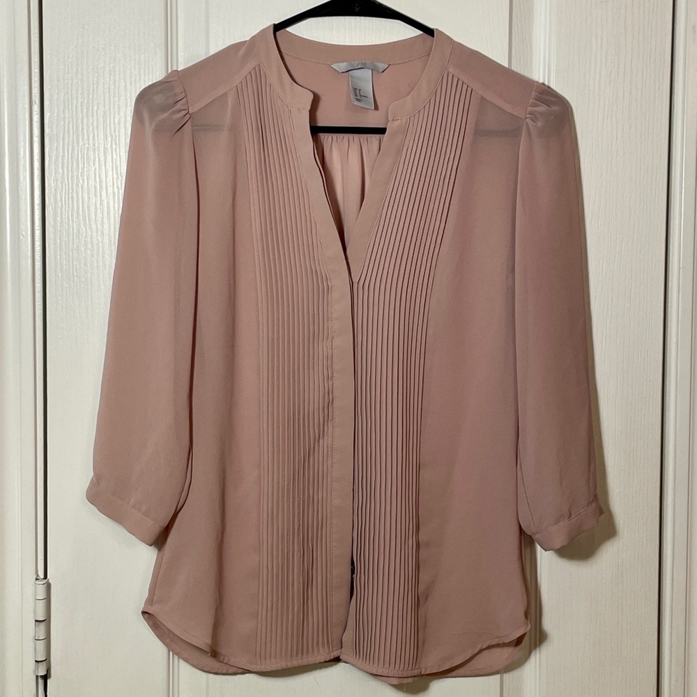 H&M blush pink blouse sz 2